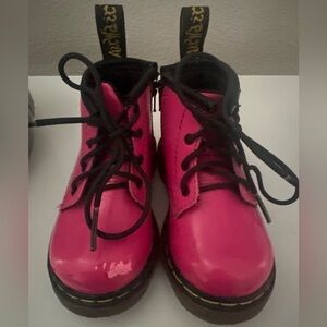 DR. MARTENS Brooklee Pink Patent Leather Boots Toddler Walker Size 5